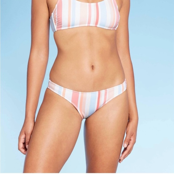 NWT Xhilaration Multicolor Striped Bikini bottom - Picture 1 of 5